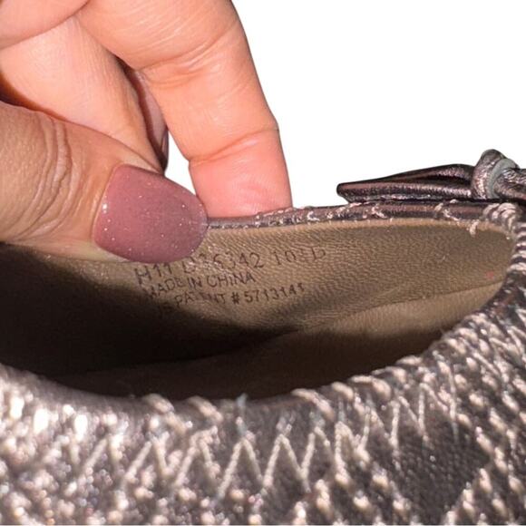 Cole Haan Silver Ballet Wedges with Metallic Accents Size 10 1/2 B - Picture 9 of 9